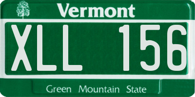 VT license plate XLL156