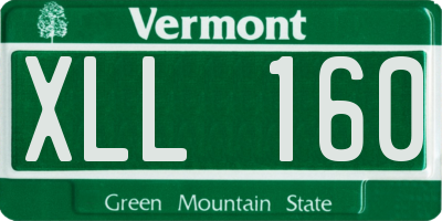 VT license plate XLL160