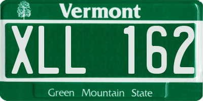 VT license plate XLL162