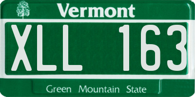 VT license plate XLL163
