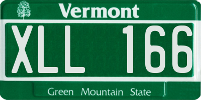 VT license plate XLL166