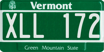 VT license plate XLL172