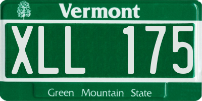 VT license plate XLL175