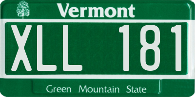 VT license plate XLL181