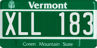 VT license plate XLL183
