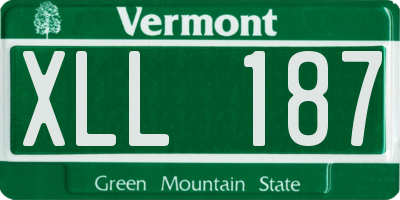 VT license plate XLL187
