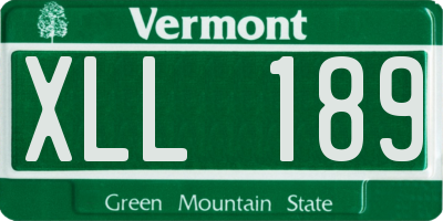 VT license plate XLL189