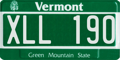 VT license plate XLL190