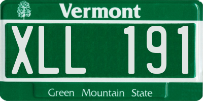 VT license plate XLL191