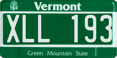 VT license plate XLL193