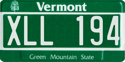 VT license plate XLL194