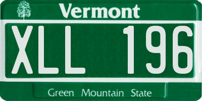 VT license plate XLL196