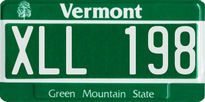 VT license plate XLL198