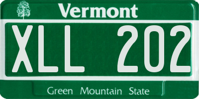VT license plate XLL202