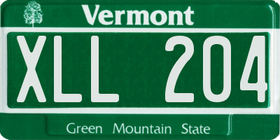 VT license plate XLL204