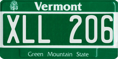 VT license plate XLL206