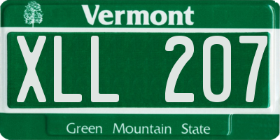 VT license plate XLL207