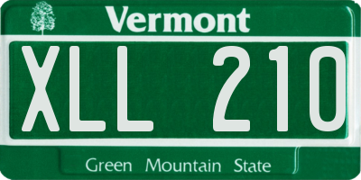 VT license plate XLL210