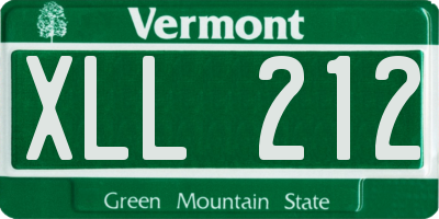 VT license plate XLL212