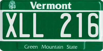 VT license plate XLL216