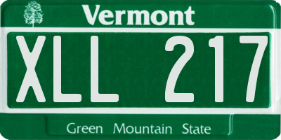 VT license plate XLL217