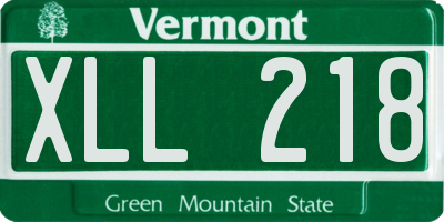 VT license plate XLL218