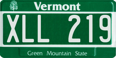 VT license plate XLL219