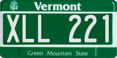 VT license plate XLL221