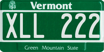 VT license plate XLL222
