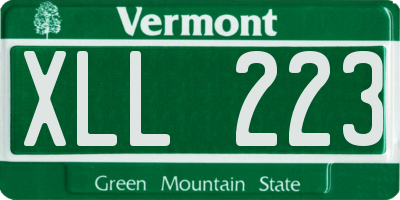 VT license plate XLL223