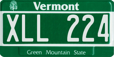 VT license plate XLL224