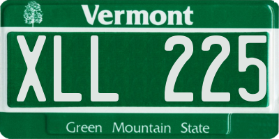 VT license plate XLL225