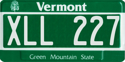 VT license plate XLL227