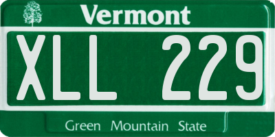 VT license plate XLL229