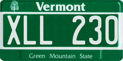 VT license plate XLL230