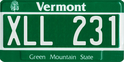 VT license plate XLL231