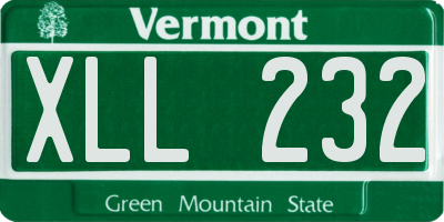 VT license plate XLL232