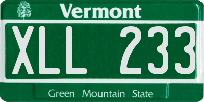 VT license plate XLL233