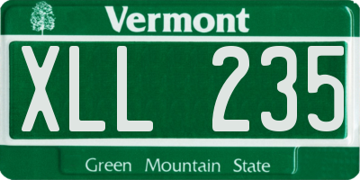 VT license plate XLL235