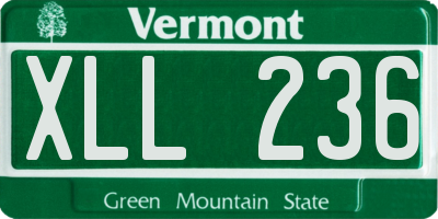 VT license plate XLL236