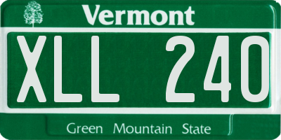 VT license plate XLL240