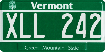 VT license plate XLL242