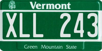 VT license plate XLL243