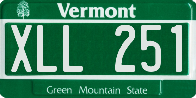 VT license plate XLL251