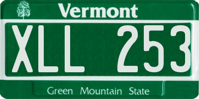 VT license plate XLL253