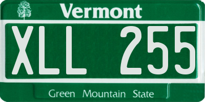 VT license plate XLL255