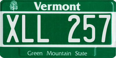 VT license plate XLL257