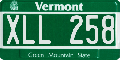 VT license plate XLL258