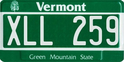 VT license plate XLL259