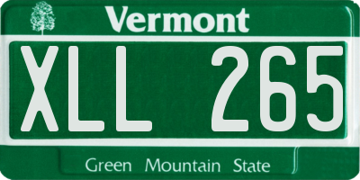 VT license plate XLL265